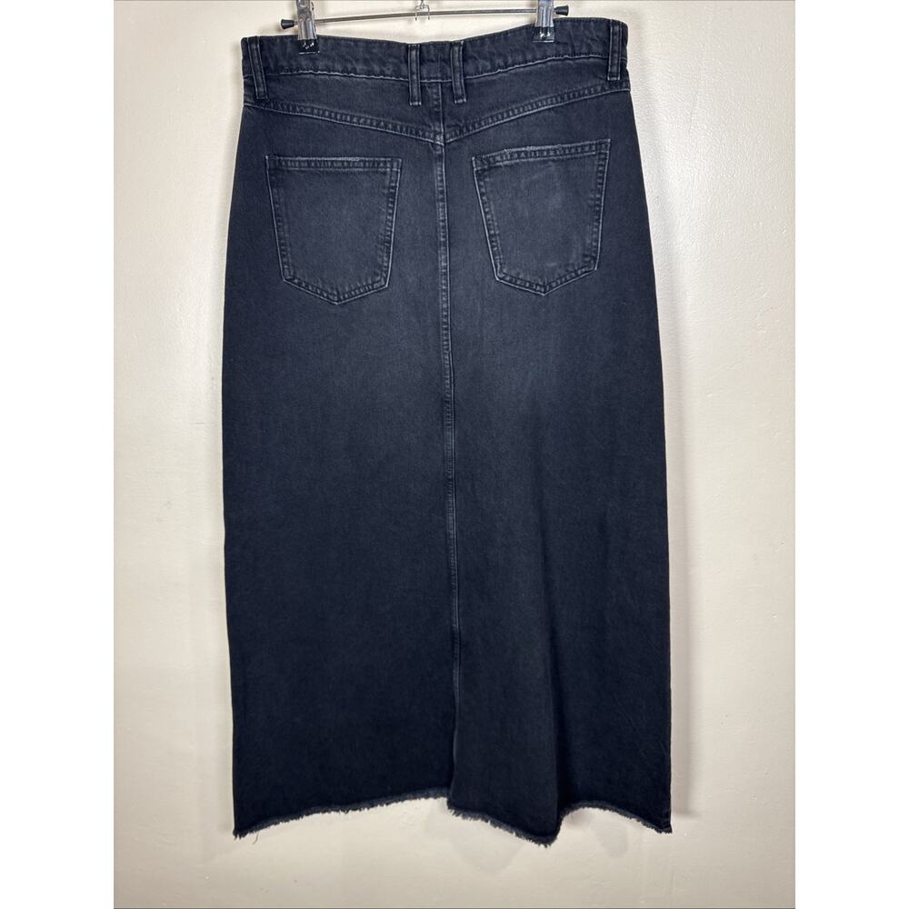 Free People We The Free Come As You Are Denim Jean Maxi Skirt Size 6 Black - Picture 3 of 8